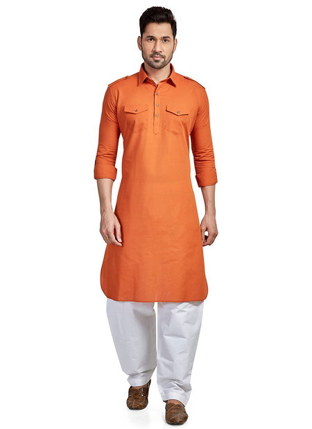 Orange Colour Outluk Vol 62 Festive Wear Heavy Mens Wear Pathani Latest Collection 62003